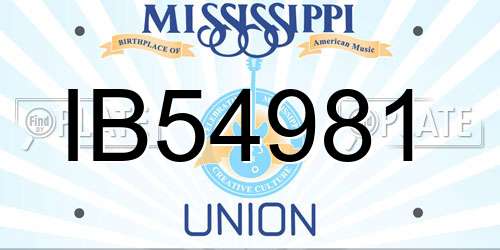 IB54981 Mississippi License Plate