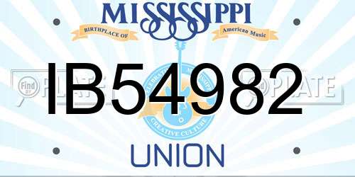 IB54982 Mississippi License Plate