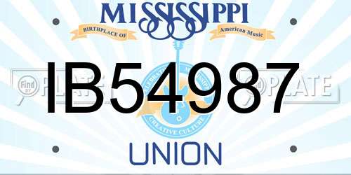 IB54987 Mississippi License Plate
