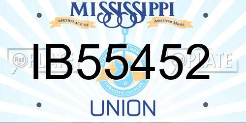 IB55452 Mississippi License Plate
