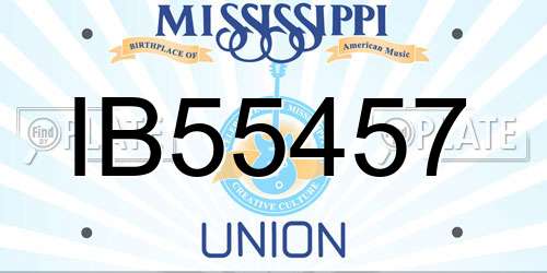 IB55457 Mississippi License Plate