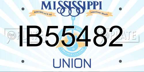 IB55482 Mississippi License Plate