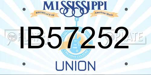 IB57252 Mississippi License Plate