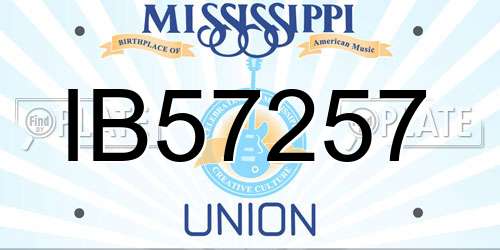 IB57257 Mississippi License Plate