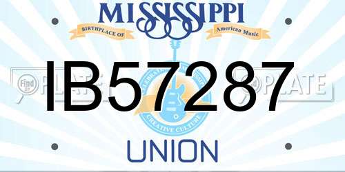 IB57287 Mississippi License Plate