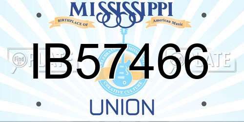 IB57466 Mississippi License Plate