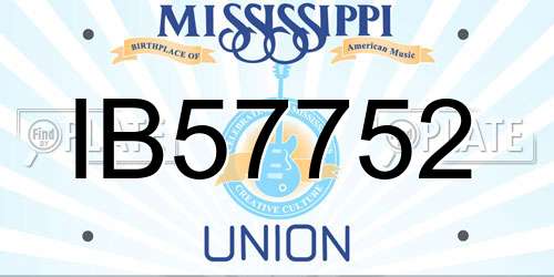 IB57752 Mississippi License Plate
