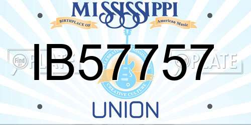 IB57757 Mississippi License Plate