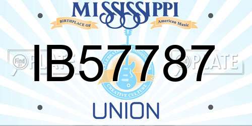 IB57787 Mississippi License Plate
