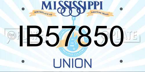 IB57850 Mississippi License Plate
