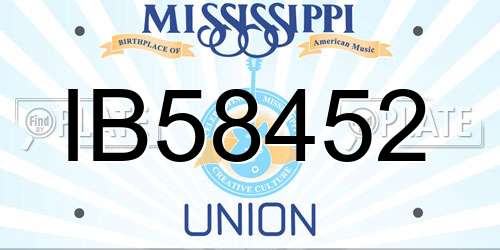IB58452 Mississippi License Plate