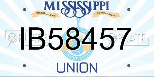 IB58457 Mississippi License Plate