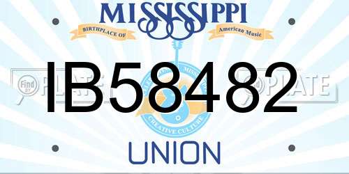 IB58482 Mississippi License Plate