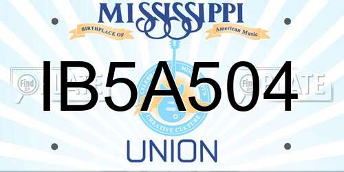 IB5A504 Mississippi License Plate