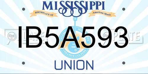 IB5A593 Mississippi License Plate