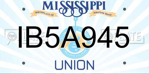IB5A945 Mississippi License Plate