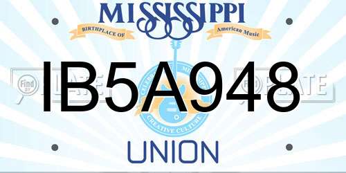 IB5A948 Mississippi License Plate