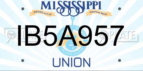 IB5A957 Mississippi License Plate