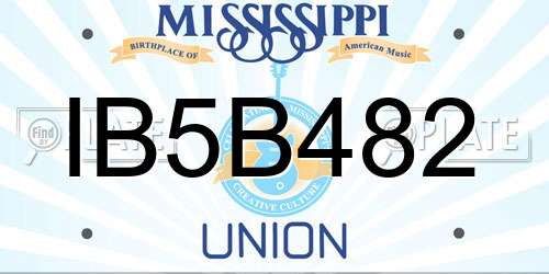 IB5B482 Mississippi License Plate