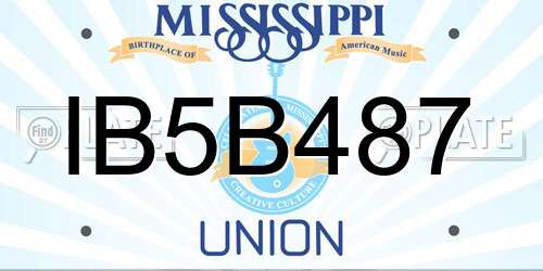IB5B487 Mississippi License Plate