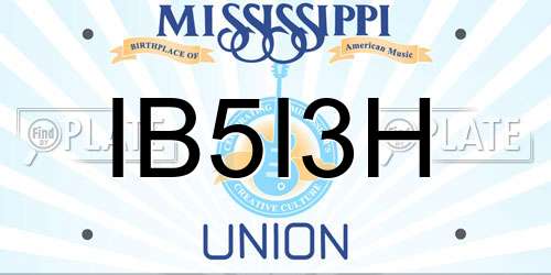 IB5I3H Mississippi License Plate