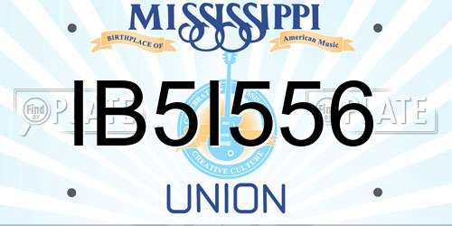 IB5I556 Mississippi License Plate