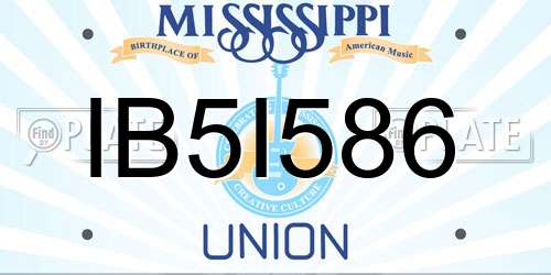 IB5I586 Mississippi License Plate