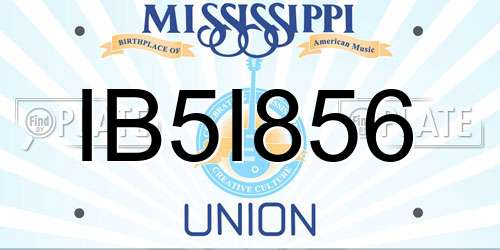 IB5I856 Mississippi License Plate