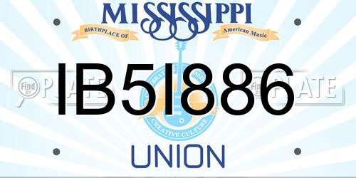 IB5I886 Mississippi License Plate