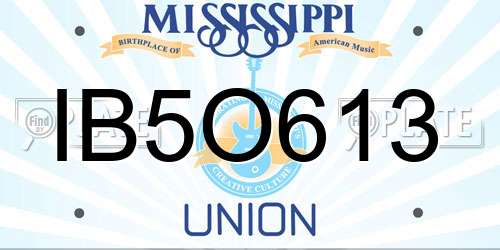 IB5O613 Mississippi License Plate