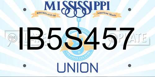 IB5S457 Mississippi License Plate