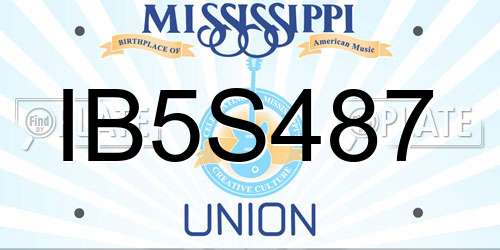 IB5S487 Mississippi License Plate