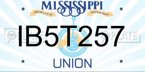 IB5T257 Mississippi License Plate