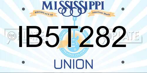 IB5T282 Mississippi License Plate