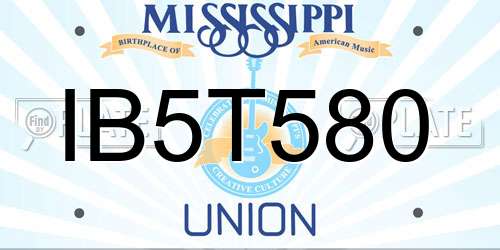 IB5T580 Mississippi License Plate