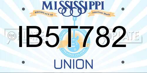IB5T782 Mississippi License Plate