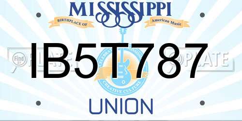 IB5T787 Mississippi License Plate