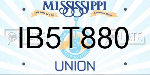 IB5T880 Mississippi License Plate
