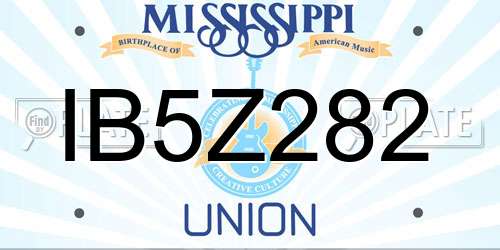 IB5Z282 Mississippi License Plate