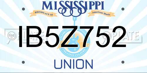 IB5Z752 Mississippi License Plate