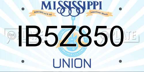 IB5Z850 Mississippi License Plate