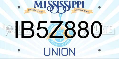 IB5Z880 Mississippi License Plate