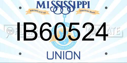 IB60524 Mississippi License Plate