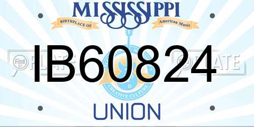 IB60824 Mississippi License Plate