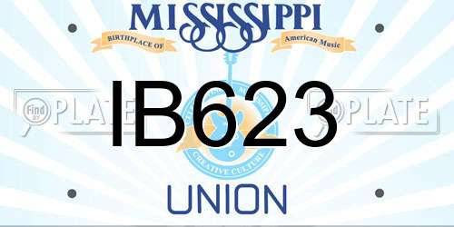 IB623 Mississippi License Plate