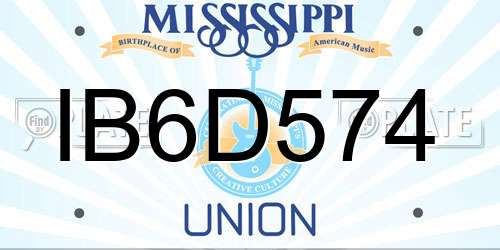 IB6D574 Mississippi License Plate