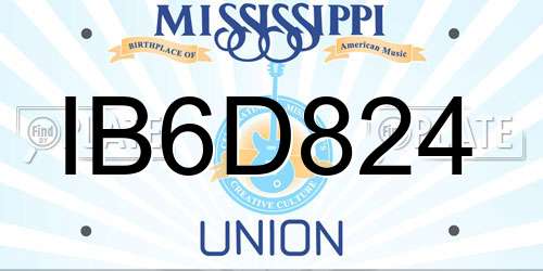 IB6D824 Mississippi License Plate