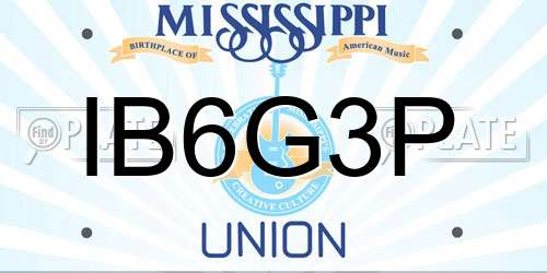 IB6G3P Mississippi License Plate