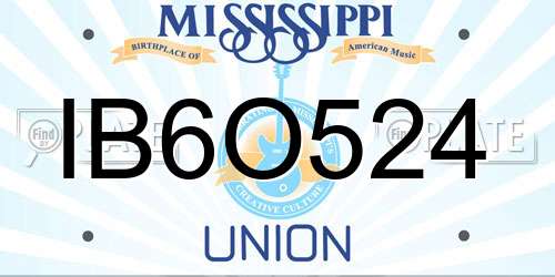 IB6O524 Mississippi License Plate
