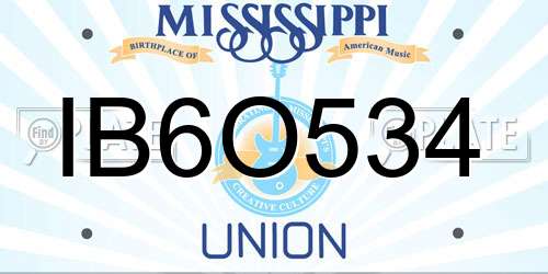 IB6O534 Mississippi License Plate